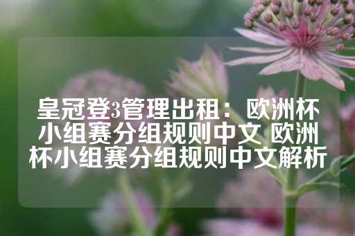 皇冠登3管理出租：欧洲杯小组赛分组规则中文 欧洲杯小组赛分组规则中文解析