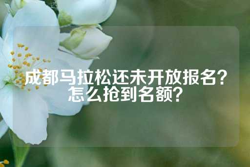 成都马拉松还未开放报名？怎么抢到名额？-第1张图片-皇冠信用盘出租