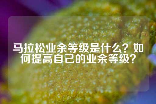 马拉松业余等级是什么？如何提高自己的业余等级？-第1张图片-皇冠信用盘出租