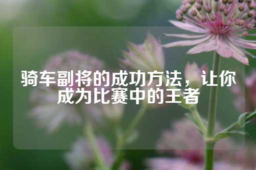 骑车副将的成功方法，让你成为比赛中的王者