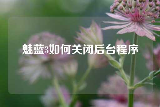 魅蓝3如何关闭后台程序